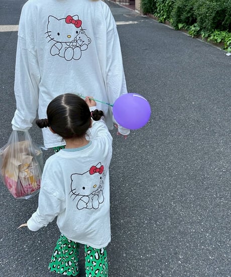 kitty backprint long tee -ＭＯＭ-