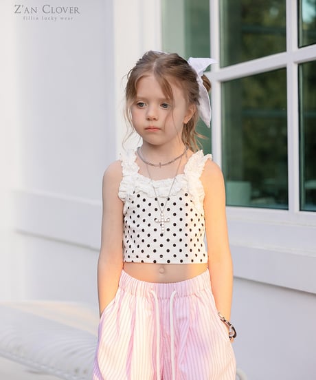 【予約商品】【ZANCLOVR】dot frill short tank【70-150cm】