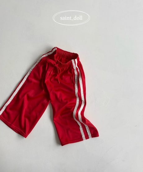 RED lace line straight wide pants【90-160cm】