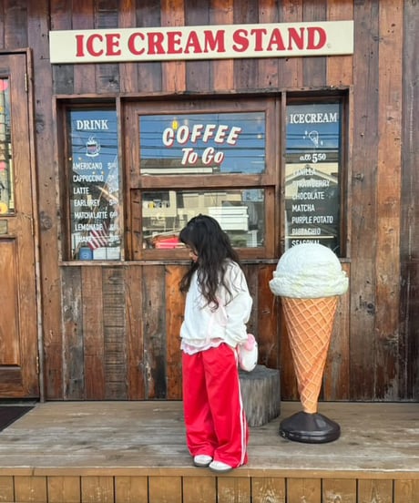 RED lace line straight wide pants【90-160cm】