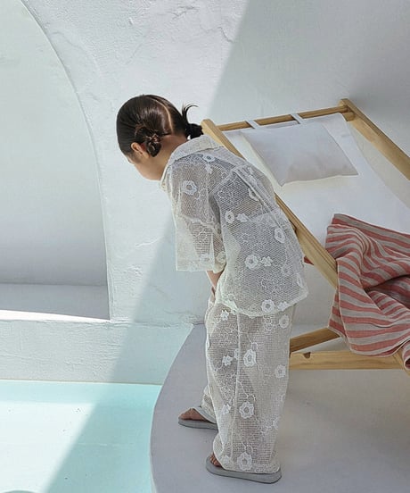【予約商品】【ELLYMOLLY】see-through flower 編み setup【80-130cm】