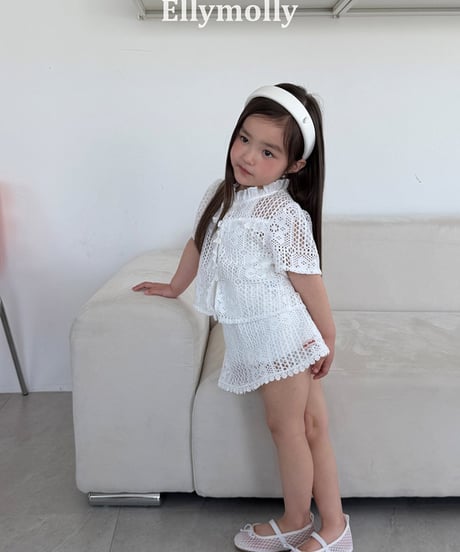 【予約商品】【ELLYMOLLY】クロシェ編み lace set up【80-130cm】