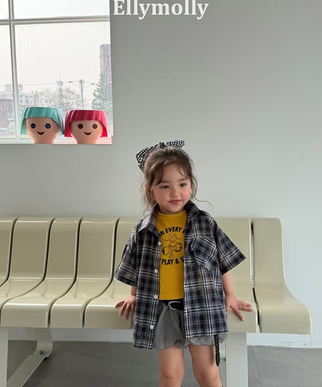【予約商品】【ELLYMOLLY】check shirt【80-130cm】