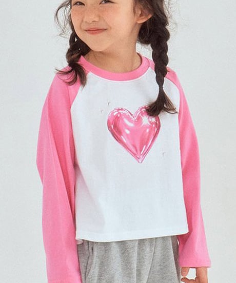 heart raglan long tee【90-150cm】