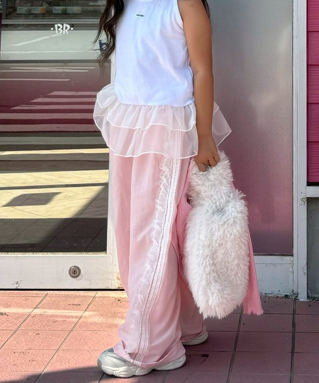 nylon side lace line pants【80-150cm】 | Melia.