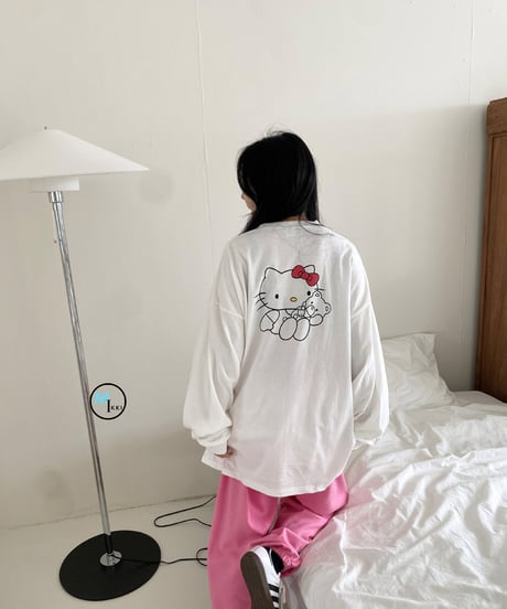 kitty backprint long tee【90-150cm】