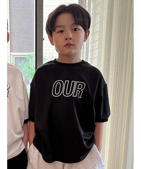 【OUR】ringer logo tee【90-160cm】
