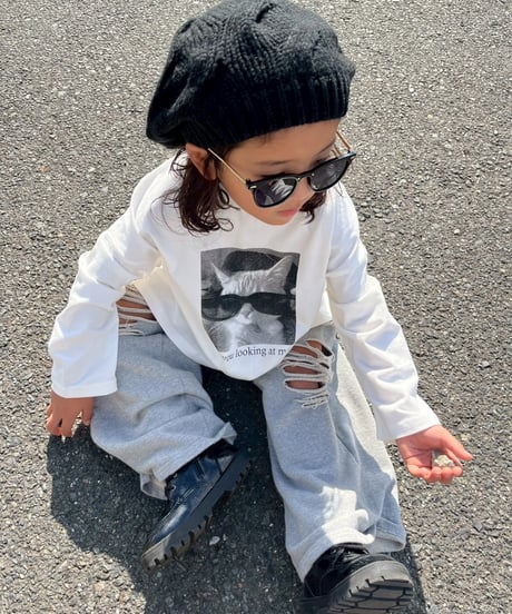 CAT long tee【80-150cm】