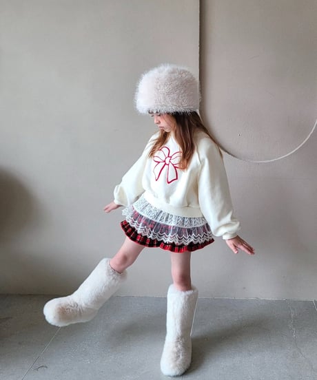 check tiered mini skirt【80-150cm】