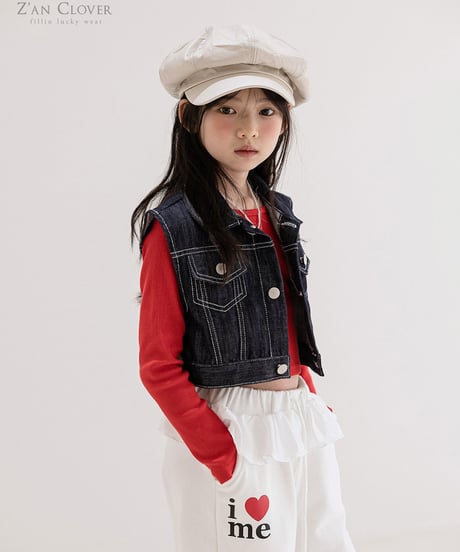 denim set up-vest-【70-150cm】