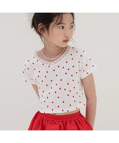 heart lace tee【70-150cm】