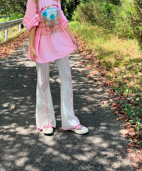 【Melia.original】Flower mellow flare pants -MOM-