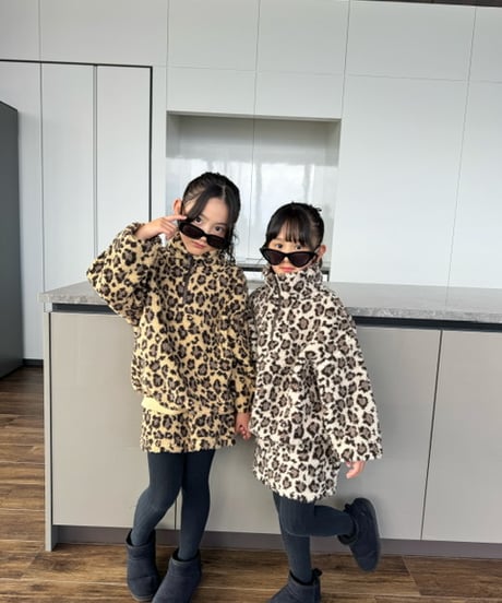【Melia.original】Leopard half zip setup -トップス-