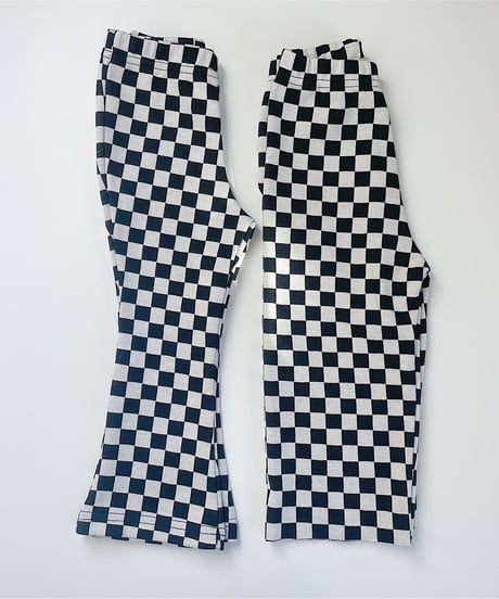 【Melia. original】checker "flare" pants -junior-