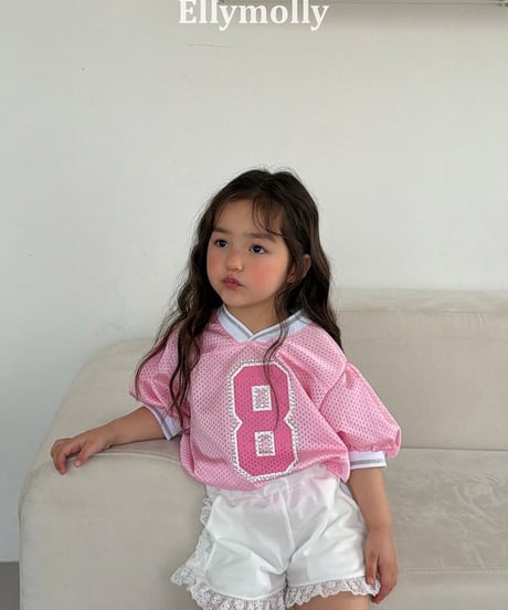 【予約商品】【ELLYMOLLY】number mesh Tee【80-130cm】