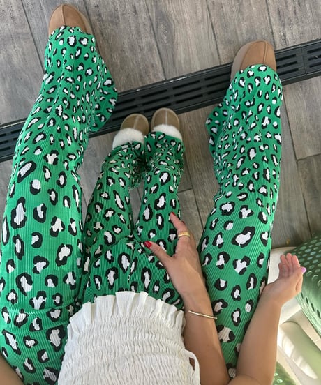 【Melia.original】animal easy flare pants -MOM-