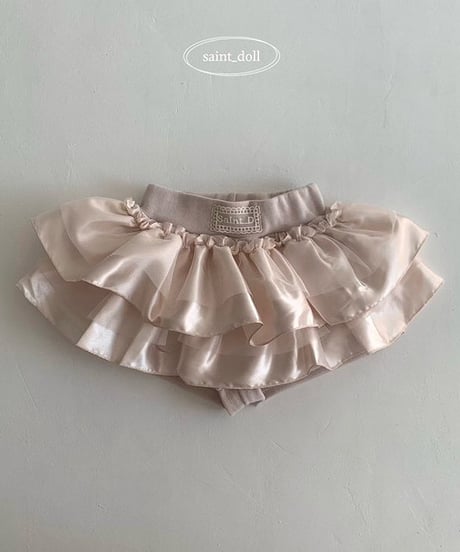 satin tiered mini skirt【90-160cm】