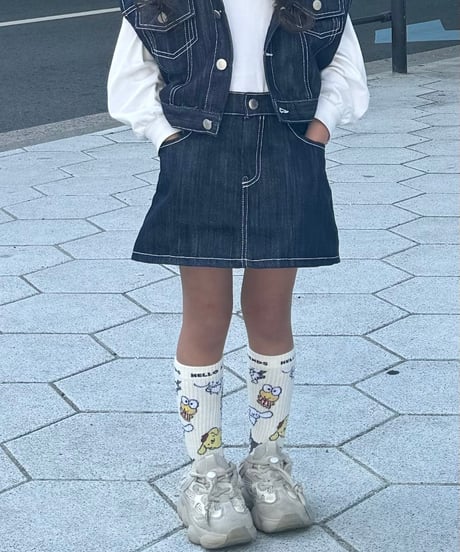 denim set up-skirt-【70-150cm】