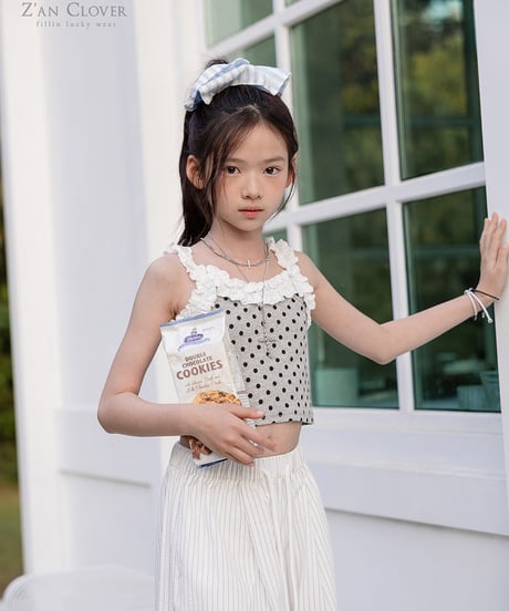 【予約商品】【ZANCLOVR】dot frill short tank【70-150cm】