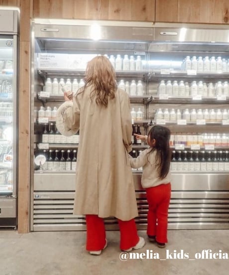 【Melia.original】Red rib flare pants  -MOM-