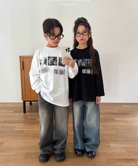 design print long tee【80-150cm】