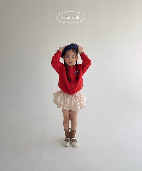 satin tiered mini skirt【90-160cm】