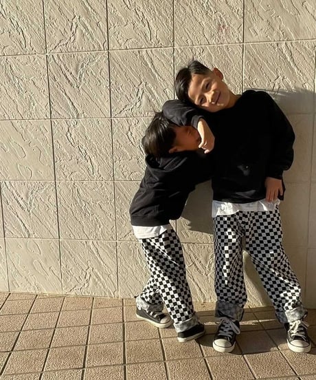 【Melia. original】checker "straight" pants -junior-