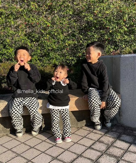 【Melia. original】checker "straight" pants -junior-