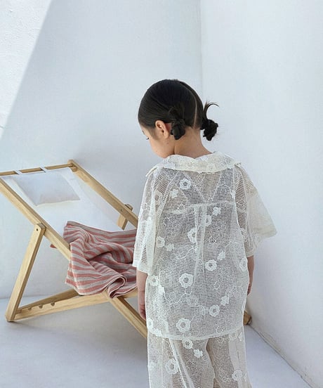 【予約商品】【ELLYMOLLY】see-through flower 編み setup【80-130cm】