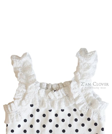 【予約商品】【ZANCLOVR】dot frill short tank【70-150cm】