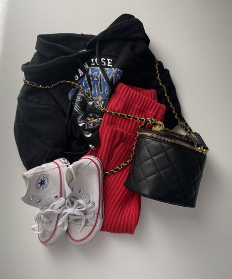 【Melia.original】Red rib flare pants  -MOM-