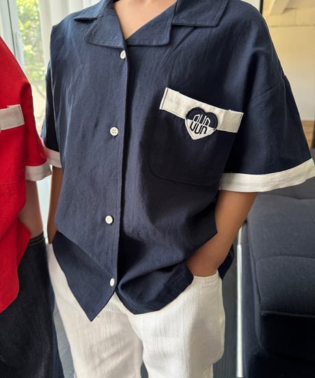 【OUR】heart ringer shirt【90-160cm】