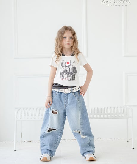 【予約商品】【ZANCLOVR】damage denim pants【70-150cm】