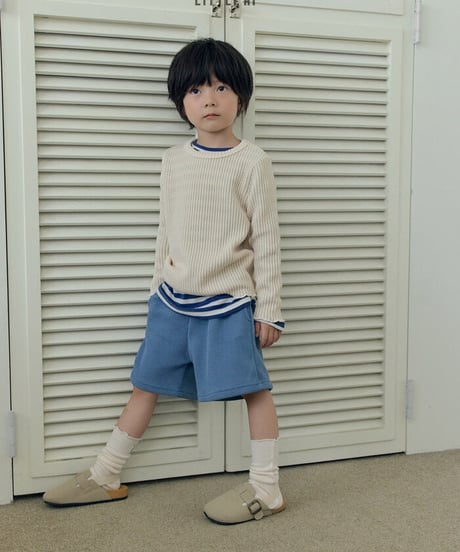 【LITTLE HI】【予約商品】rib knit setup-short pants-【80-120cm】