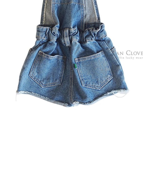 【予約商品】【ZANCLOVR】damage denim short salopette【70-150cm】