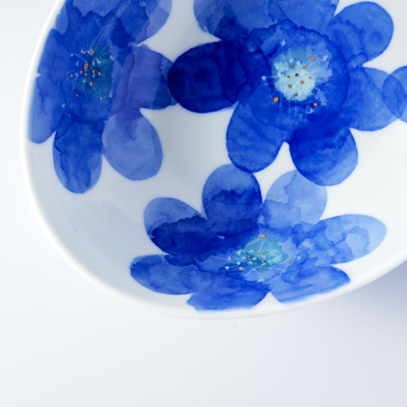 P.S.ブルー /楕円深皿 | 砥部焼｜東窯 HIGASHIGAMA 公式オンラインストア