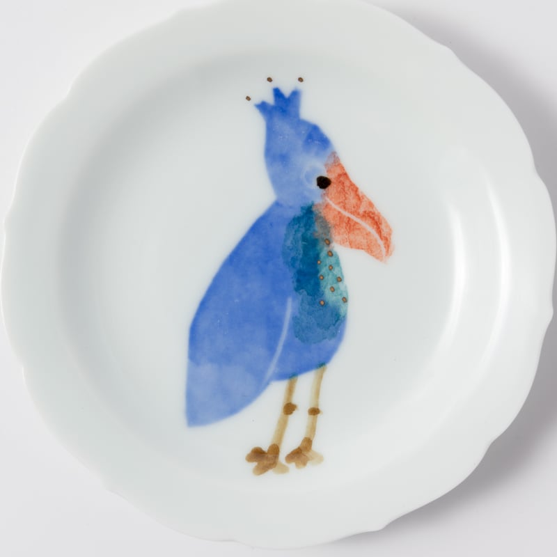 ハシビロコウ/桔梗豆皿 | 砥部焼｜東窯 HIGASHIGAMA 公式オンラインストア