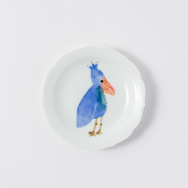 ハシビロコウ/桔梗豆皿 | 砥部焼｜東窯 HIGASHIGAMA 公式オンラインストア