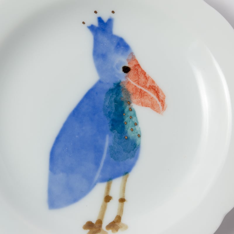 ハシビロコウ/桔梗豆皿 | 砥部焼｜東窯 HIGASHIGAMA 公式オンラインストア