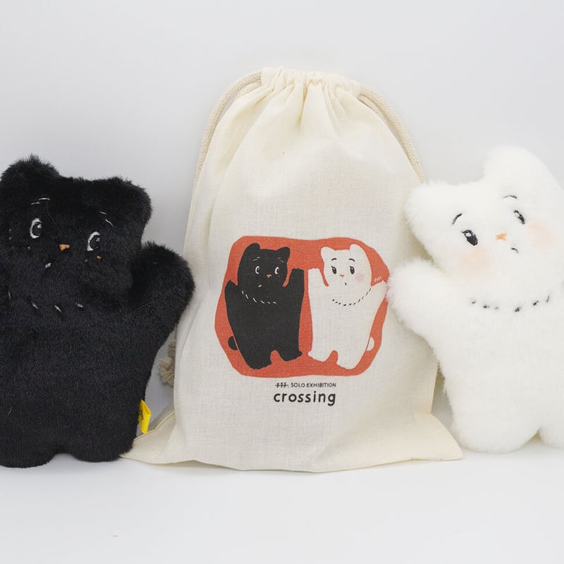 オーダーメイド】手作りぬいぐるみ シロックマとクロックマ（個展