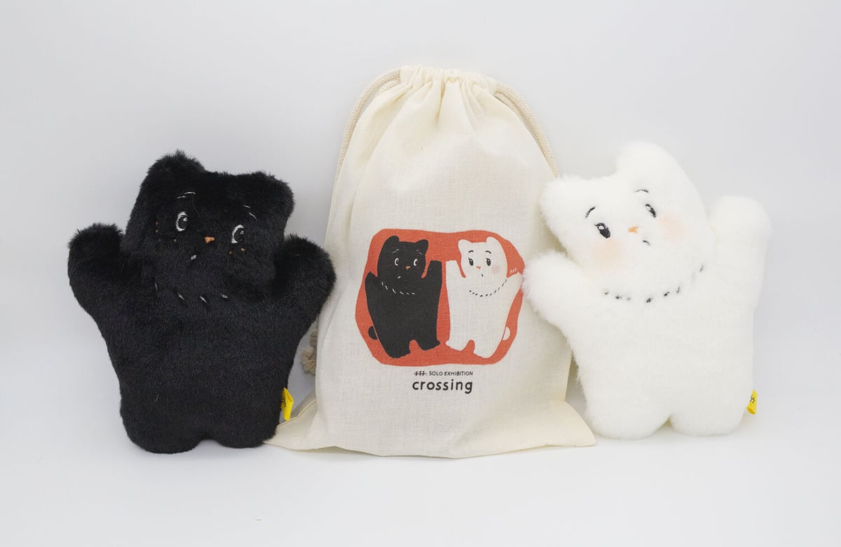 オーダーメイド】手作りぬいぐるみ シロックマとクロックマ（個展