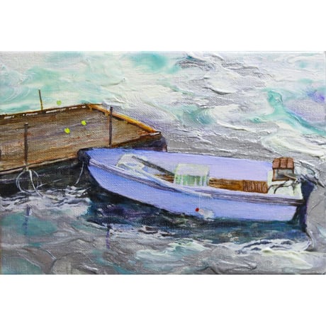水彩画のボート額装済み 楽しい街角-29（水彩画／額装品／Framed item） | リンズ