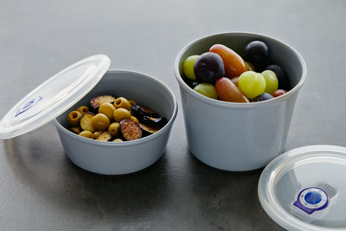 美濃焼 / パック＆レンジ中鉢 (グレー / 大) | 405