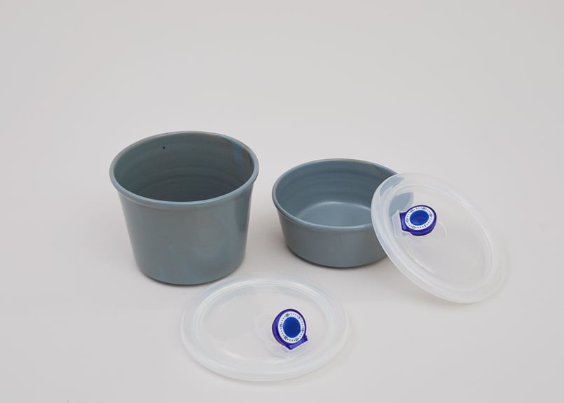 美濃焼 / パック＆レンジ中鉢 (グレー / 大) | 405