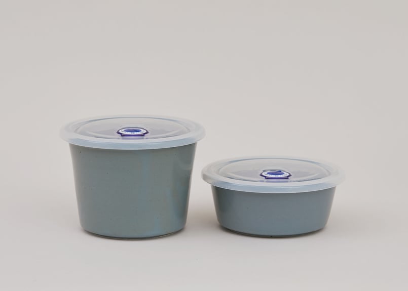 美濃焼 / パック＆レンジ中鉢 (グレー / 大) | 405
