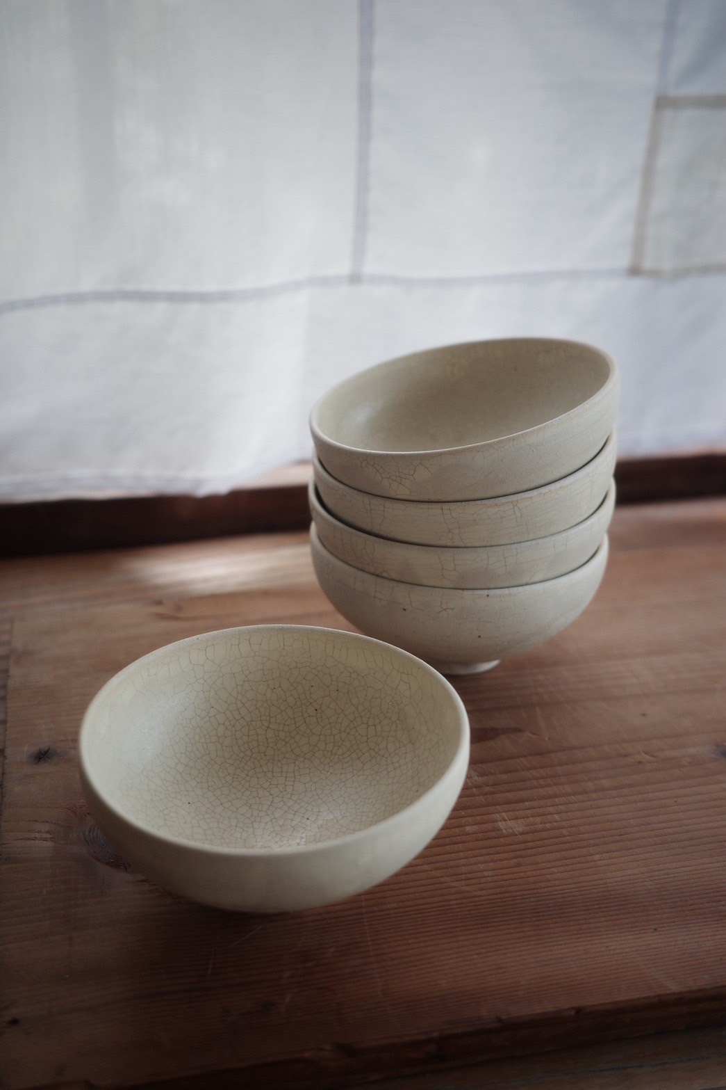 マミまま新品　陶器　陶芸作家　茶碗3個　641 陶芸家 七理 摩弓 / かわいめお茶碗 | 405