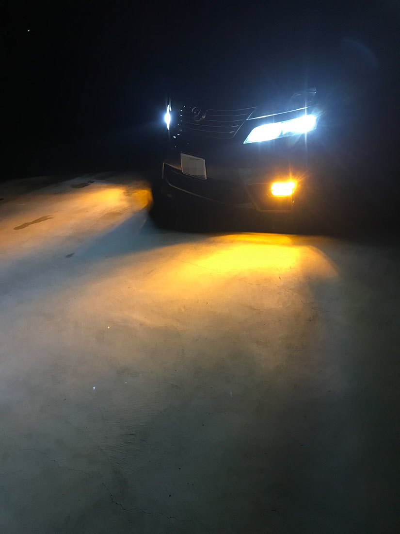 LED h8 H8 H11 H16 アンバーゴールドワンオフ
