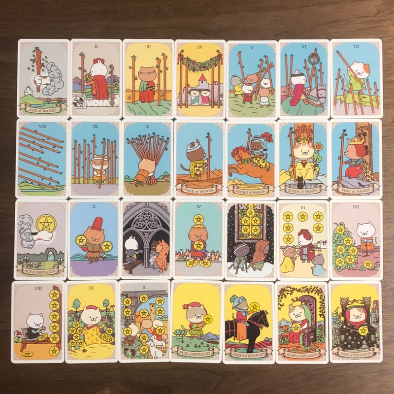 猫タロットカードステッカー 可愛い ネコちゃんタロット 78枚入り 猫