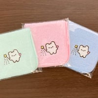 しろふわくん　【ミニ刺繍ハンカチ】