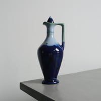 Blue ceramic bottle